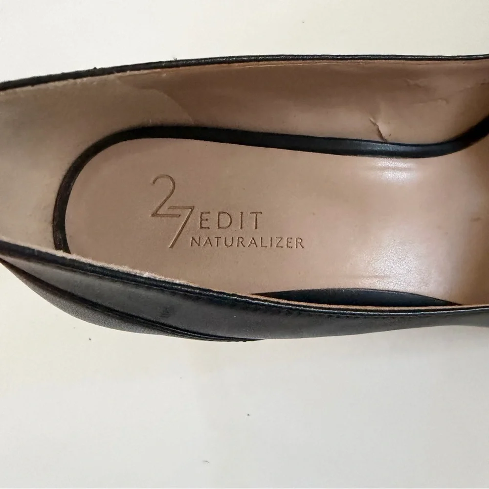 27 Edit Naturalizer Classic Black Leather Heels Pointed Toe Pumps Size 7
